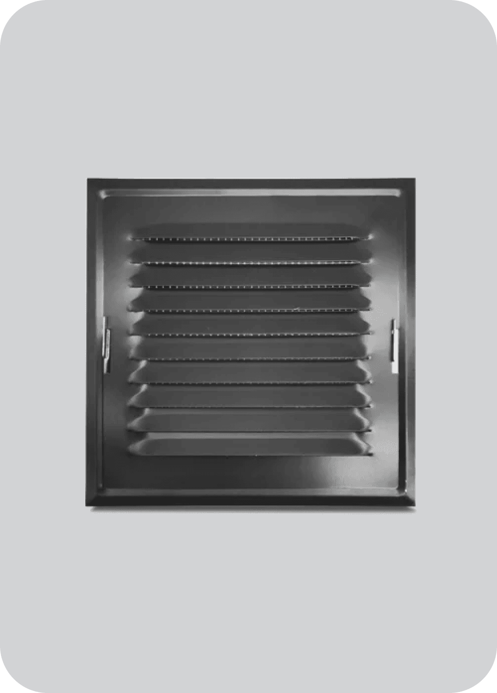 Metal grille with grid and flange